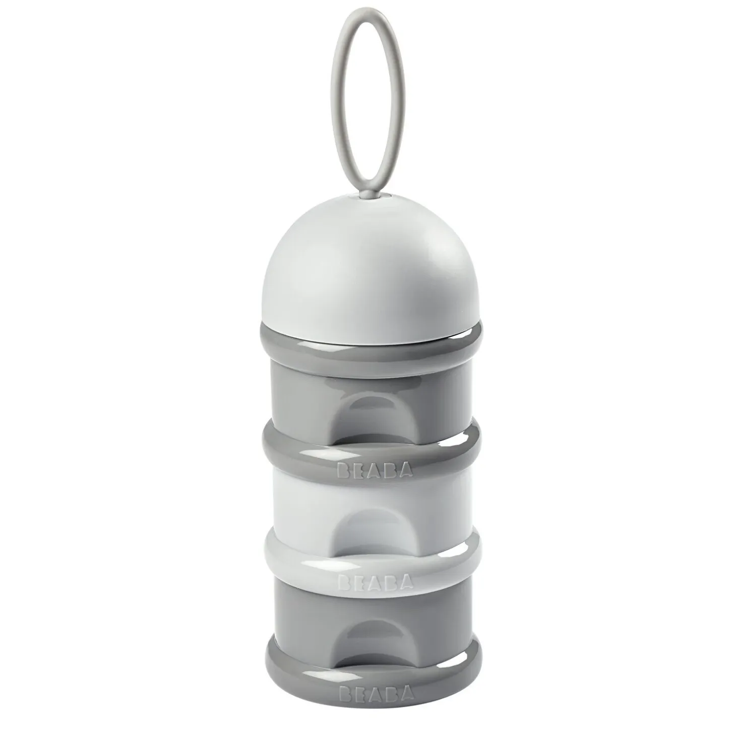 Boite doseuse de lait 3 compartiments empilables Gris