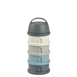 Boîte doseuse de lait 4 compartiments empilables Gris/Bleu