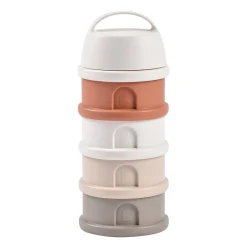 Boîte doseuse de lait 4 compartiments empilables Terracotta