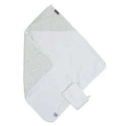 Cape De Bain + Gant - 80x80 Cm - Jersey - Forêt - Mousseline