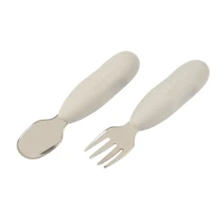Lot 2 pré-couverts d'apprentissage Inox Gris velours