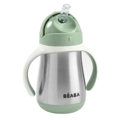 Tasse paille inox 250ml Vert sauge