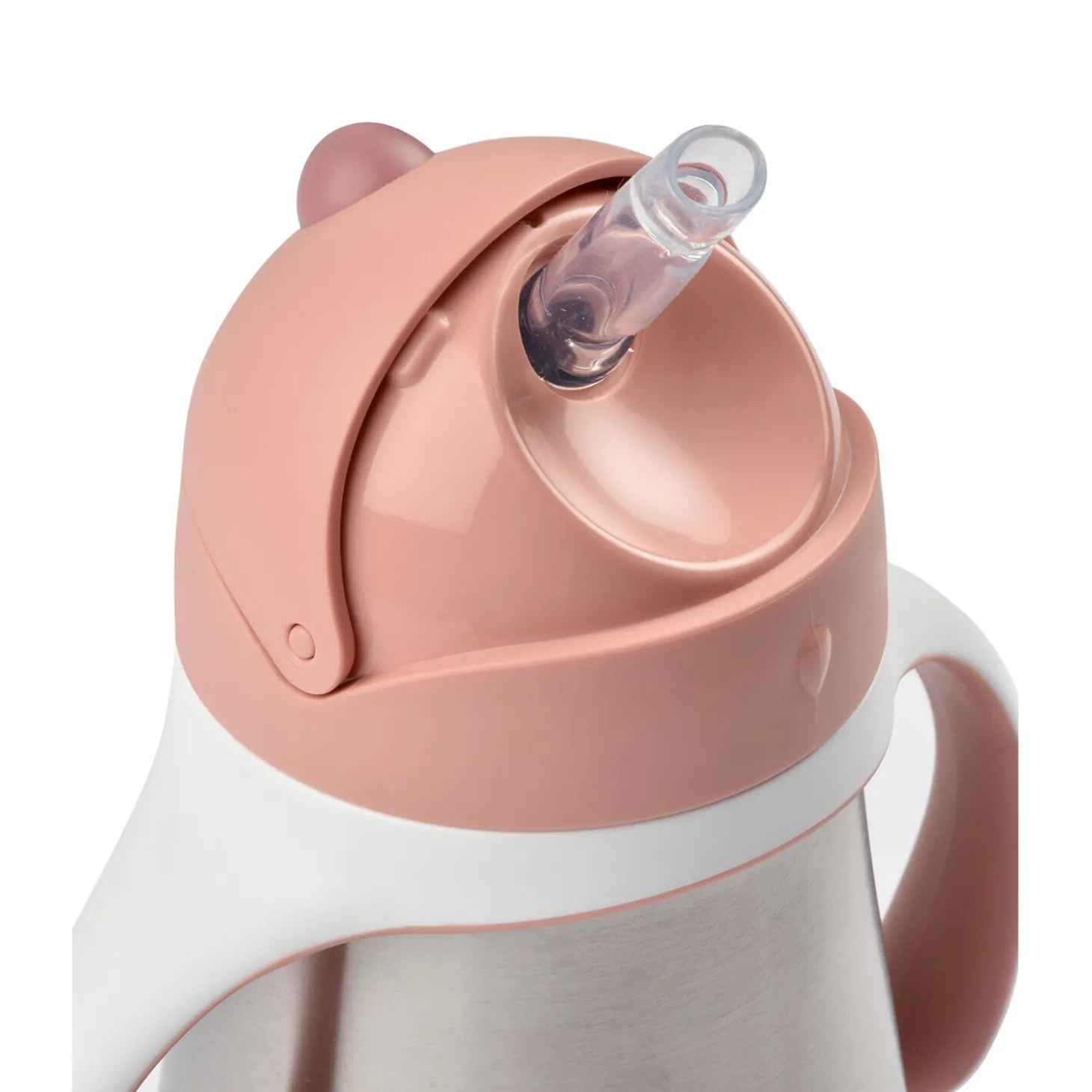 Tasse paille inox 250ml Vieux rose